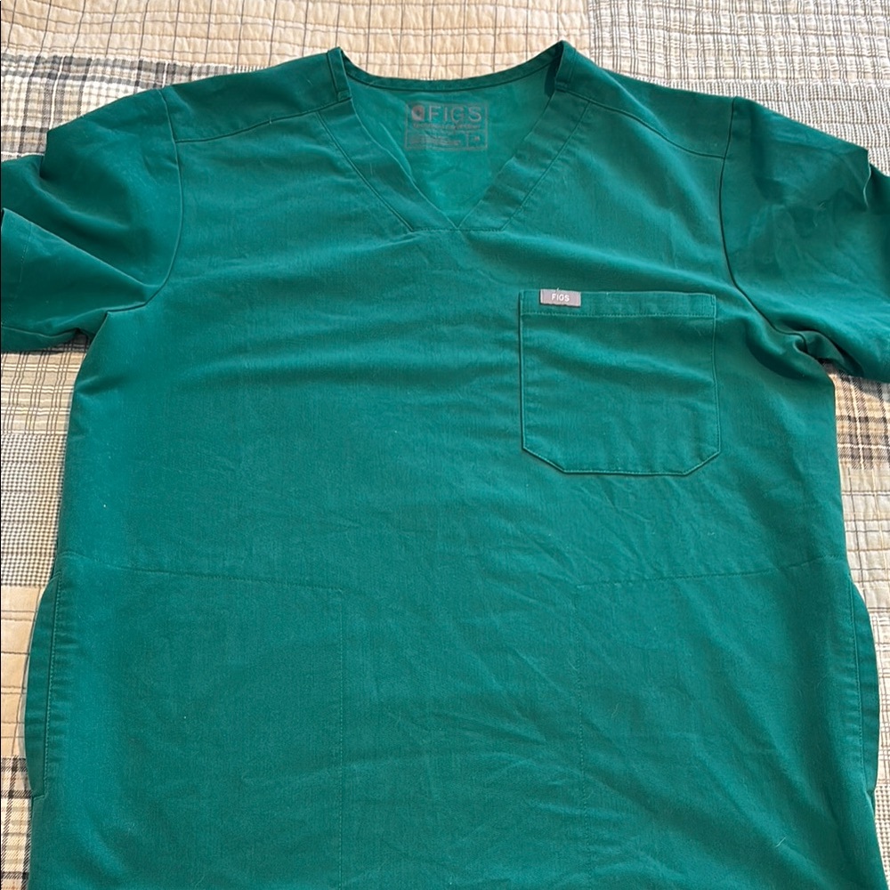 Figs Men's M Hunter Green Chisec 3 Pocket Scrub Top